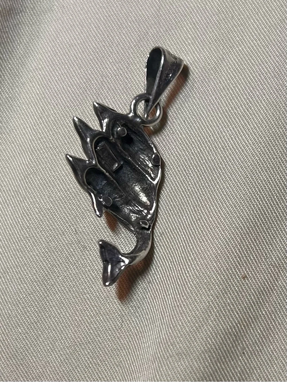 Sterling Silver Triple Dolphin Pendant - Silver